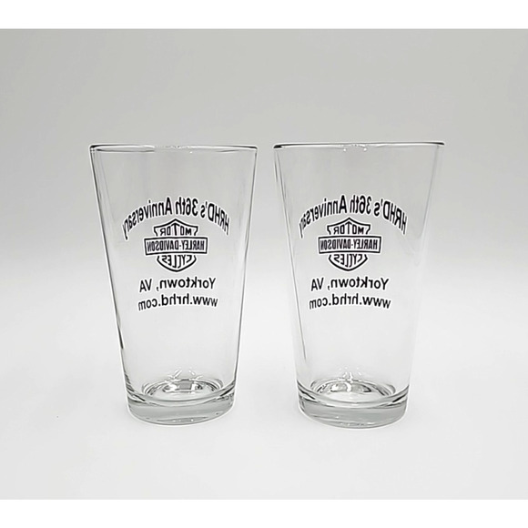 Harley-Davidson Yorktown VA 36th Anniversary Pint Glasses (Set of 2) - Picture 3 of 6
